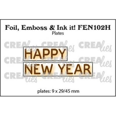 Crealies Foil, Emboss & Ink it! Hotfoil Stamps - Happy New Year