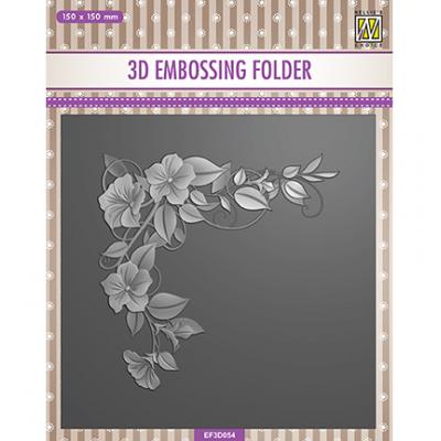 Nellie's Choice 3D Embossingfolder - Flower Corner 1