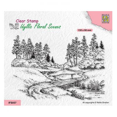 Nellie's Choice Clear Stamp - Stream With Bridge