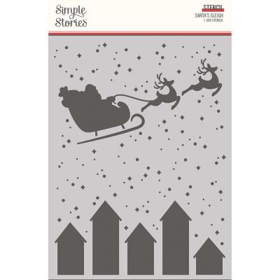 Simple Stories Hearth & Holiday Stencil - Santa's Sleigh