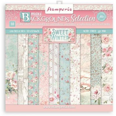 Stamperia Sweet Winter Designpapiere - Background Paper Pack