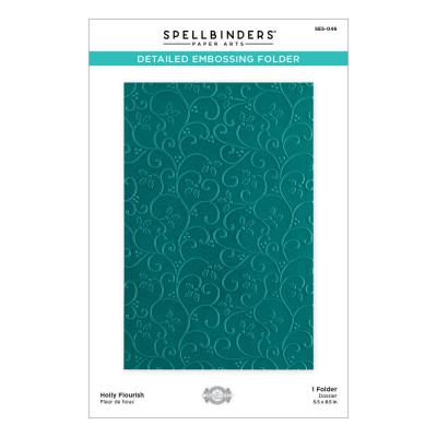 Spellbinders Embossing Folder - Holly Flourish Detailed