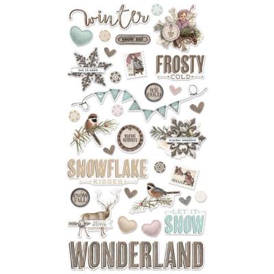 Simple Stories Winter Woods Sticker - Chipboard Stickers