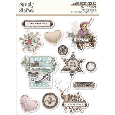 Simple Stories Winter Woods Sticker - Layered Stickers