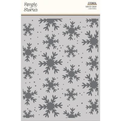 Simple Stories Winter Woods Stencil - Winter Snow