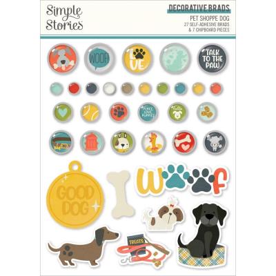 Simple Stories Pet Shoppe Dog Embellishments - Decorative Brads