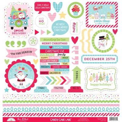 Doodlebug Candy Cane Lane Sticker - This & That
