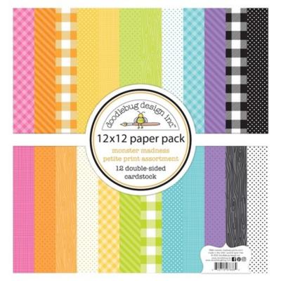 Doodlebug Monster Madness Designpapiere - Petite Print Assortment