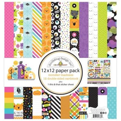 Doodlebug Monster Madness Designpapiere - Paper Pack