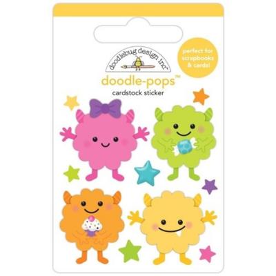 Doodlebug Monster Madness Doodle-Pops Sticker - Mini Monsters