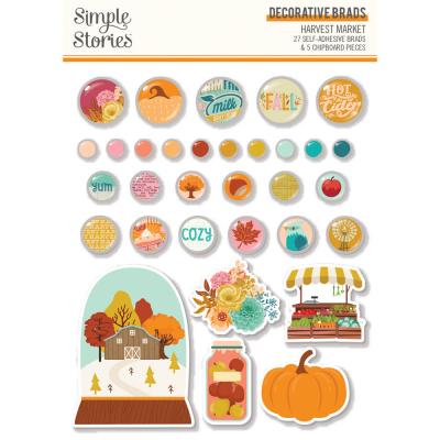 Simple Stories Harvest Market Embellishments - Decorative Brads