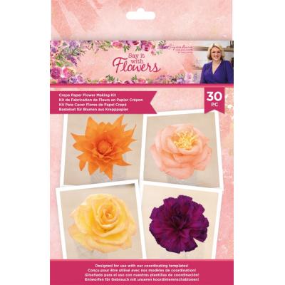 Crafter's Companion Say It With Flowers Spezialpapiere - Crepe Paper Flower Making Kit