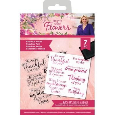 Crafter's Companion Say It With Flowers Clear Stamps - Fabulous Friend