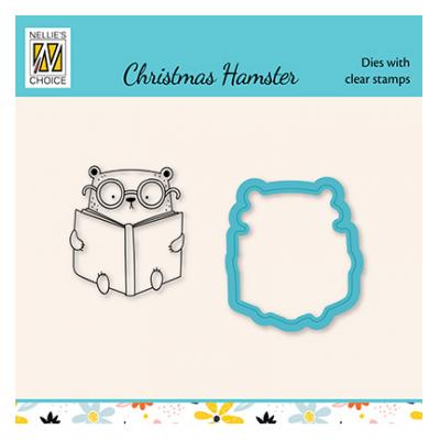 Nellie's Choice Xmas Hamster Clear Stamp und Die - Christmas Stories
