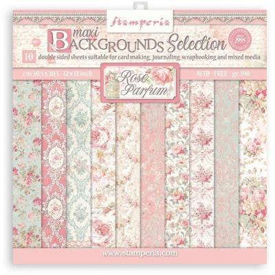 Stamperia Rose Parfum Designpapiere - Maxi Background Paper Pack