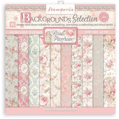 Stamperia Rose Parfum Designpapiere - Background Paper Pack