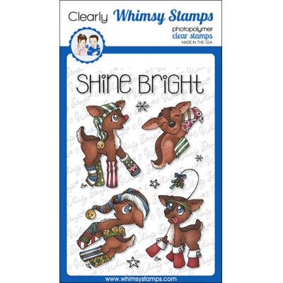 Whimsy Stamps Barbara Sproatmeyer Clear Stamps - Reindeer Games - Shine Bright