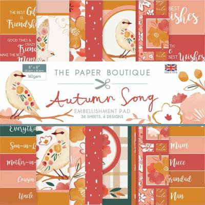 The Paper Boutique Autumn Song Designpapiere - Embellishments Pad