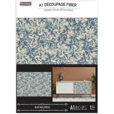 Prima Marketing Re-Design Decoupage Fiber - Blue Wallpaper