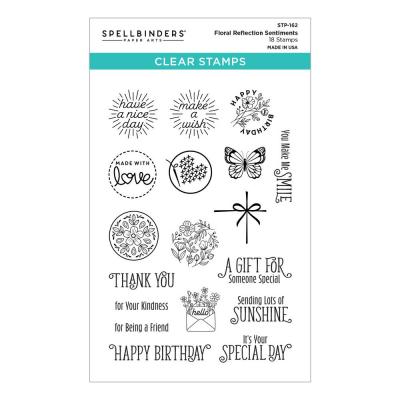 Spellbinders Clear Stamps - Floral Reflection Sentiments