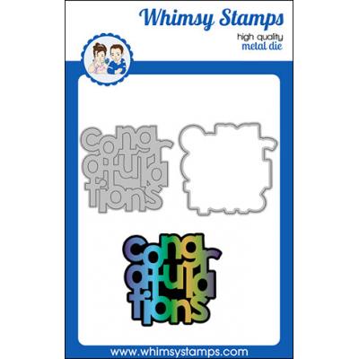 Whimsy Stamps Deb Davis and Denise Lynn Die - Congratulations Word And Shadow