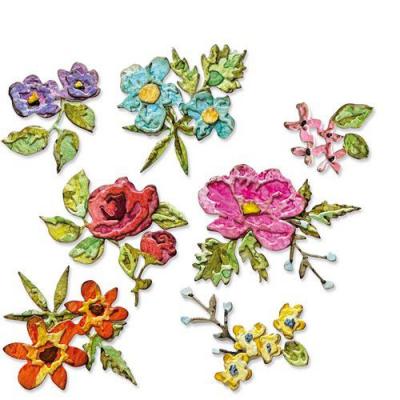 Sizzix Thinlits Tim Holtz Die Set - Brushstroke Flowers Mini