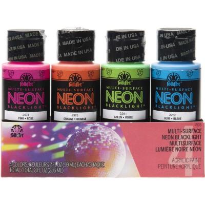 FolkArt Acrylfarben - Multi-Surface Neon Blacklight Paint Set