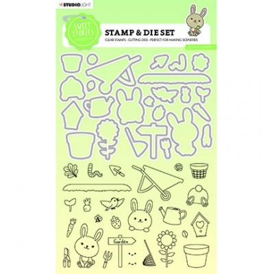 StudioLight Sweet Stories Nr.55 Stamps und Dies - Bunny Garden