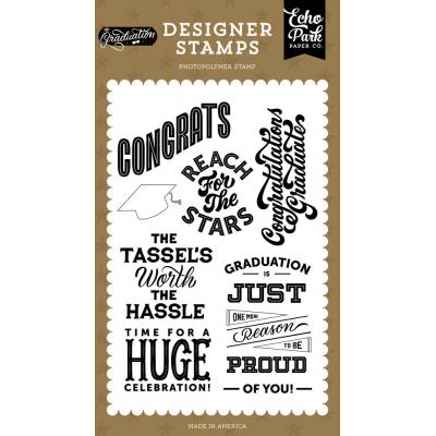 Echo Park Graduation Clear Stamps - Huge Celebration