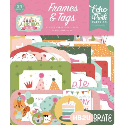 Echo Park A Birthday Wish Girl Die Cut - Frames & Tags