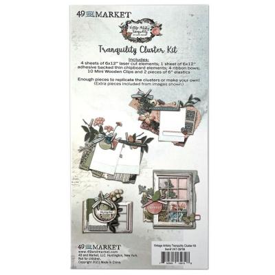 49 And Marke Vintage Artistry Tranquility Embellishments - Market Cluster Kit