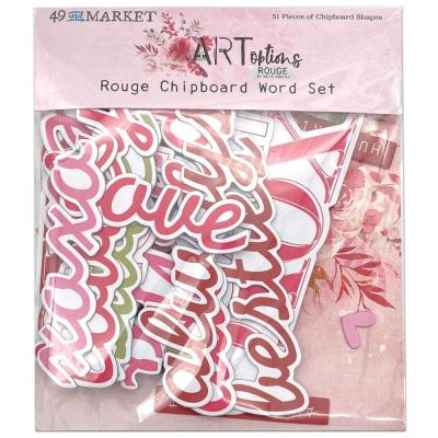 49 And Market ARToptions Rouge Die Cuts - Chipboard Word Set