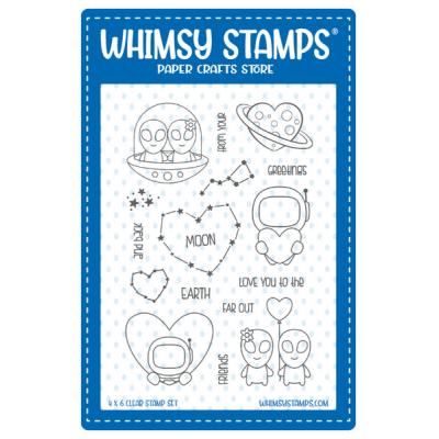 Whimsy Stamps Deb Davis Clear Stamps - Space Moonies