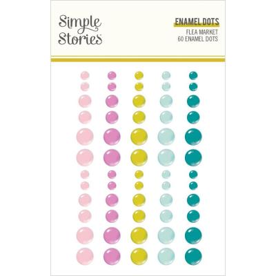 Simple Stories Flea Market Embellishments - Enamel Dots