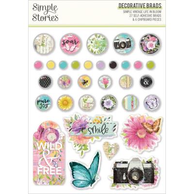 Simple Stories Simple Vintage Life In Bloom Embellishments - Decorative Brads