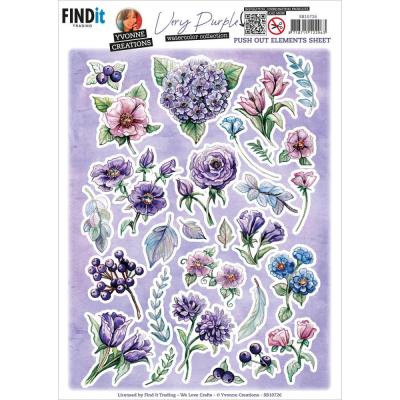 Find It Trading Yvonne Creations Very Purple Punchout Sheet - Small Elements