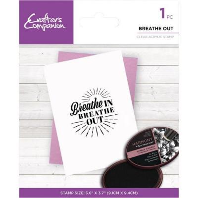 Crafter's Companion Mindfulness Quotes Clear Stamp - Breathe Out