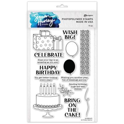 Ranger Simon Hurley Clear Stamps - Birthday Basics