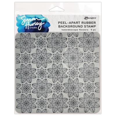 Ranger Simon Hurley Cling Stamps - Kaleidoscope Flowers