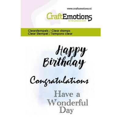 CraftEmotions Clear Stamps - Happy Birthday