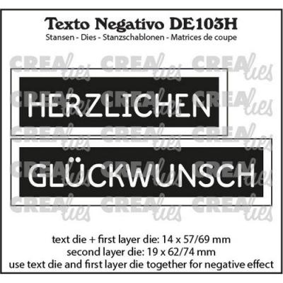 Crealies Texto deutsch Stanzschablonen - Herzlichen Glückwunsch (horizontal)