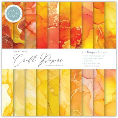 Craft Consortium Designpapier - Ink Drops Sunset