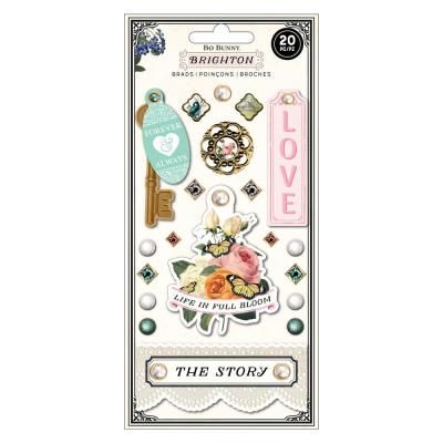 Bo Bunny Brighton Embellishments - Brads