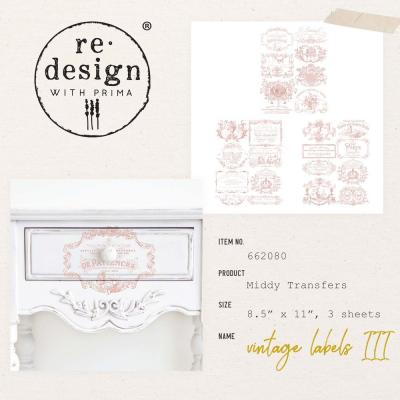 Prima Marketing Re-Design Transferpapier - Vintage Labels III