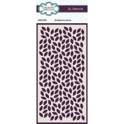 Creative Expressions Slimline Stencils - Scattered Leaves