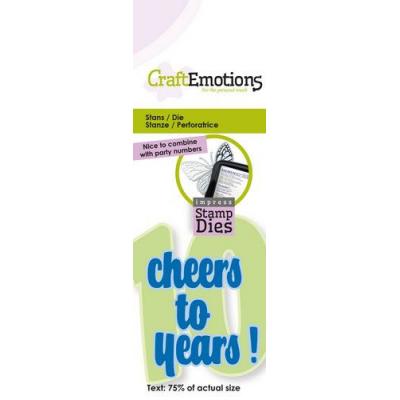 CraftEmotions Impress Stamp Die - Cheers To ... Years!