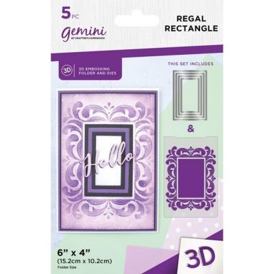 Gemini 3D Embossing Folder & Die - Regal Rectangle
