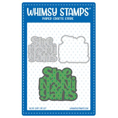 Whimsy Stamps Deb Davis and Denise Lynn Die - Shenanigans Word And Shadow