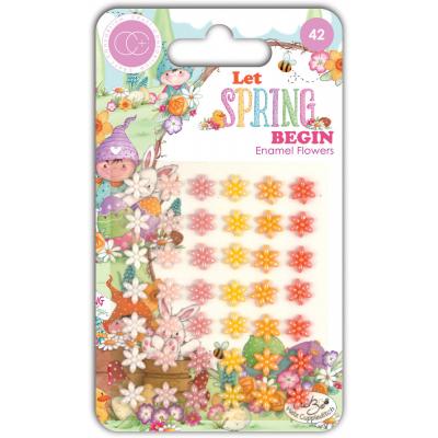 Craft Consortium Let Spring Begin Embellishments - Adhesive Enamel Flowers