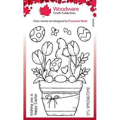 Creative Expressions Woodware Craft Collection Clear Stamps - Flower Pot Gnome